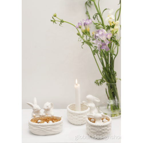 Handpainting Easter Eggs Romantic Ceramic Bunny Rabbits Crafts Statues Manufactory